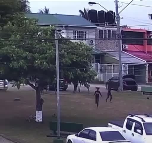 Woman and husband smoked at a playground 